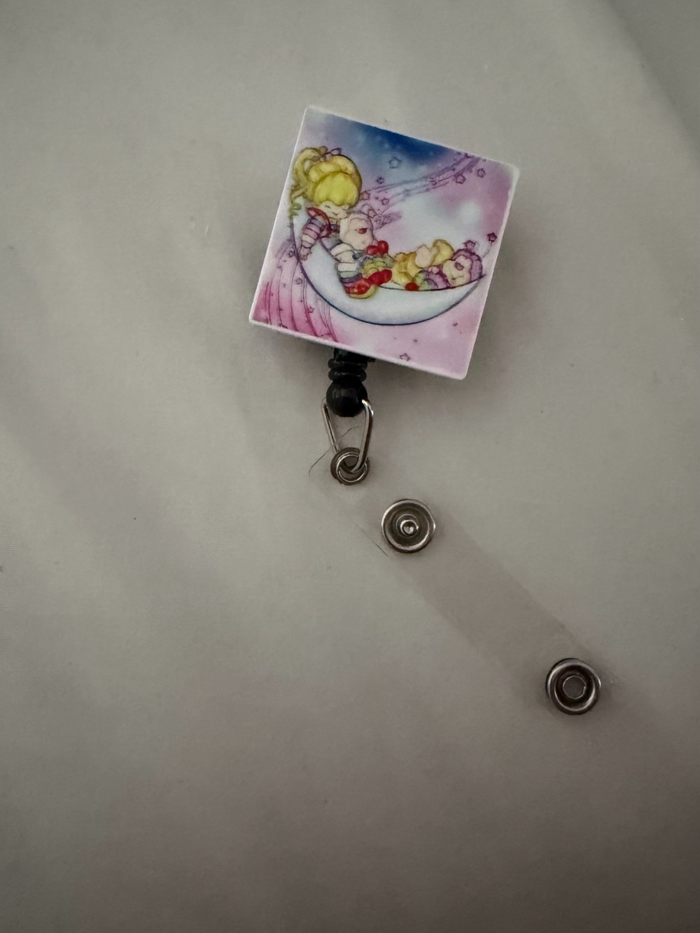 Pink Pastel Cartoon Badge Reel Key & Card Holder